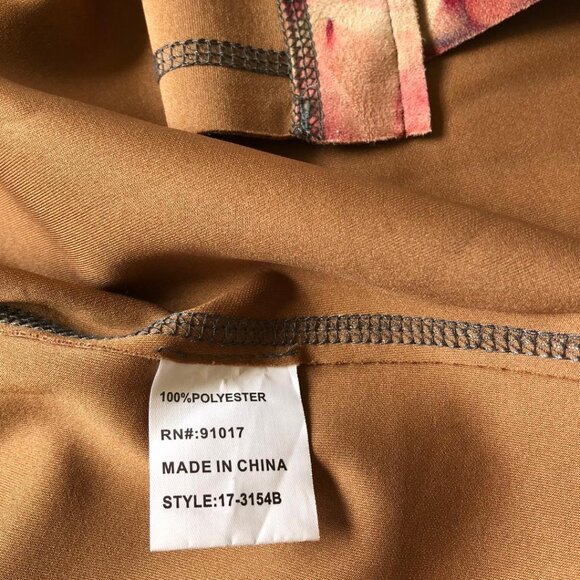 Anthropologie Solitaire, Faux Suede, Red/Mauve Floral, Kimono-style, Duster/Coat - Picture 12 of 13